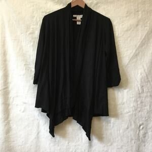Max Studio Black Open-Front Cardigan